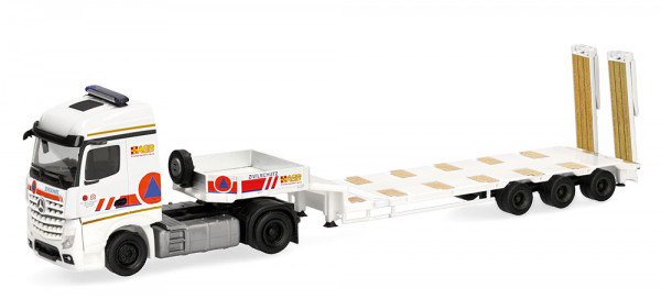 Herpa 321464 - Mercedes-Benz Arocs Semitieflade-Sattelzug "ASB/Zivilschutzreserve des Bundes"