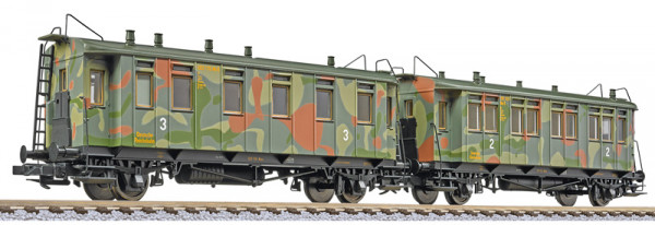 Liliput 330518 - DRB Set "Nachschub-Transport" 2-teilig Ep.2, Tarnanstrich, geschlossene Plattformen