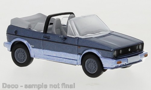 PCX870311 - VW Golf I Cabriolet Bel-Air metallic dunkelblau, silber, 1991,