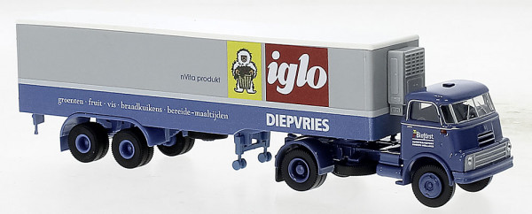 Brekina 85241 - DAF DO 2000 Kühlkoffer-SZ 1957, Binfürst - Iglo,