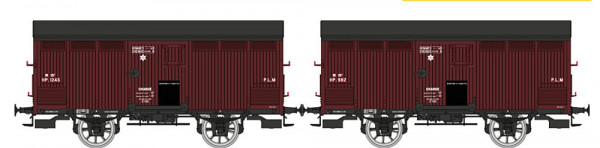 REE WB-757 - PLM Set 2-teilig gedeckte Güterwagen Primeurs 10T mit senkrechter Verbretterung Ep.2