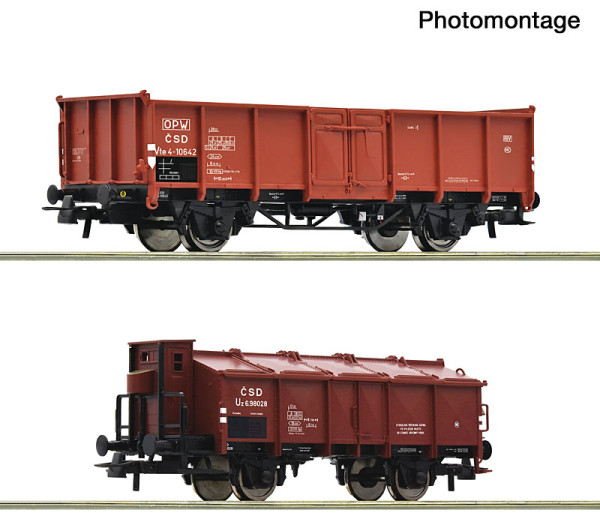 Roco 6600396 - CSD 2er Set Güterwagen CSD E3