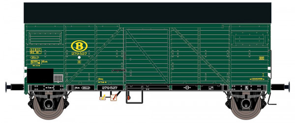 Exacttrain 23756 - SNCB (NMBS) gedeckter Güterwagen Bremen grün Ep.3