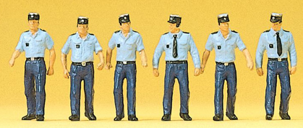 Preiser 10341 - Polizisten in Sommeruniform, gehend. Frankreich 6 teilig