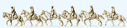 Preiser 16617 - Kavallerie aufgesessen Deutsches reich 1942-45 6 Figuren 6 Pferde unbemalt Bausatz