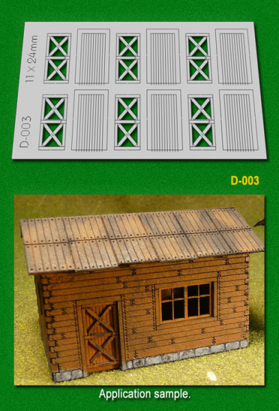 Proses PD-003 - Haustür im ländl. Stil 11 x 24 mm H0/00 6 Stück
