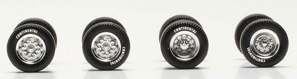 Herpa 054331 - Zubehör Radsatz chrom "CONTINENTAL" (1xLenk/1xLift/2xAntrieb/3xAuflieger)