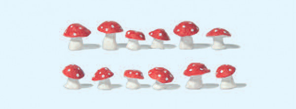 Preiser 45241 - Fliegenpilze, Kunststoff handbemalt