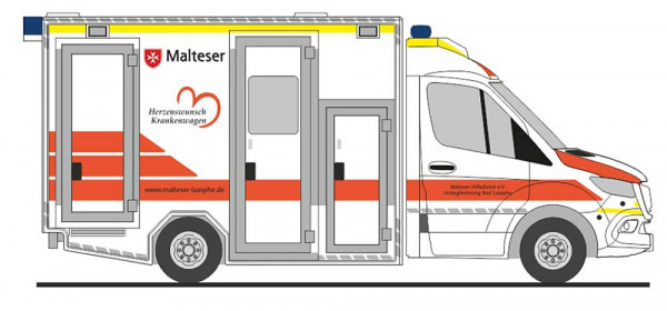 Rietze 76079 - GSF RTW ´18 Malteser Bad Laasphe - Herzenswunsch Krankenwagen