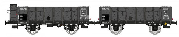 REE WB-828 - AL Set 2-teilig offene Güterwagen OCEM19 grau Ep.2