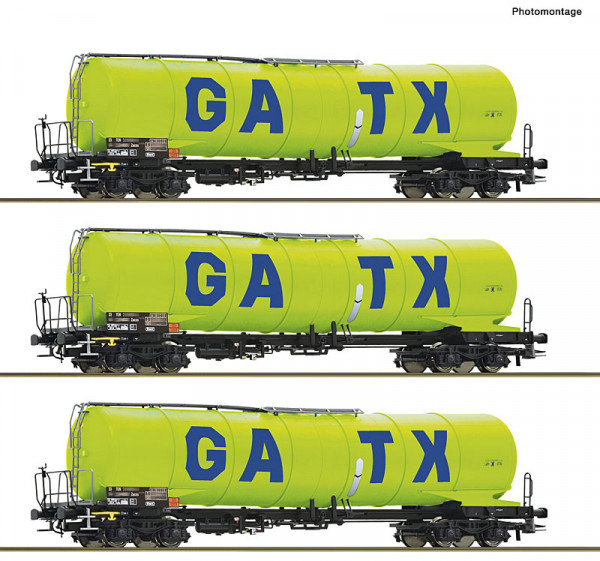 Roco 6600277 - GATX 3er Set Kesselwagen Zacns GATX E6