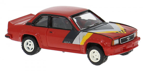 Brekina 20771 - Opel Ascona B i400 "Rallye" rot mit gelb/grauen Streifen 1980