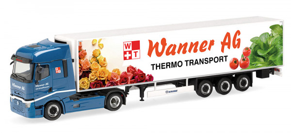 Herpa 321242 - Renault T facelift Kühlkoffer-Sattelzug "Wanner AG" (CH)