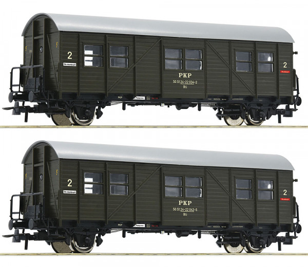 Roco 6200195 - PKP 2er Set Behelfspersonenwagen PKP E4