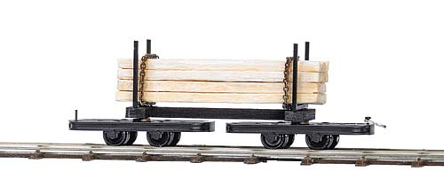 Busch 12221 - Drehgestell-Rungenwagen mit Langholz passend zum Feldbahn Star-Set