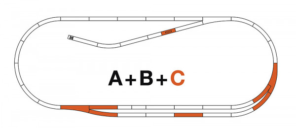 Roco 42021 - Gleisset C ROCO-LINE mit Bettung, polarisiert