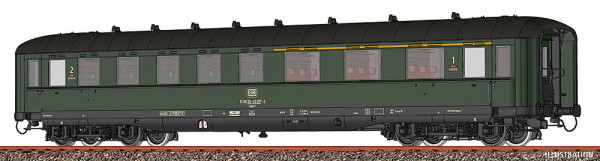 Brawa 51089 - DB Schürzenwagen 1./2.Klasse AB4üe334 Ep.4, inkl. LED Innenbeleuchtung