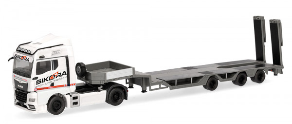 Herpa 320849 - MAN TGX GM Semitieflade-Sattelzug "Sikora/Trucker Babe Cindy"