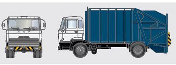 Artitec 487.051.03 - LKW DAF Kipp-Fahrerhaus Kab A Müllwagen Fertigmodell aus Plastik, lackiert