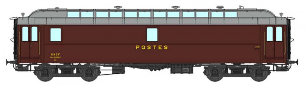 REE VB-249 - SNCF Güterwagen Ambulant OCEM 16m PAmyi braun PTT graues Dach Drehgestell Y2 Ep.3b