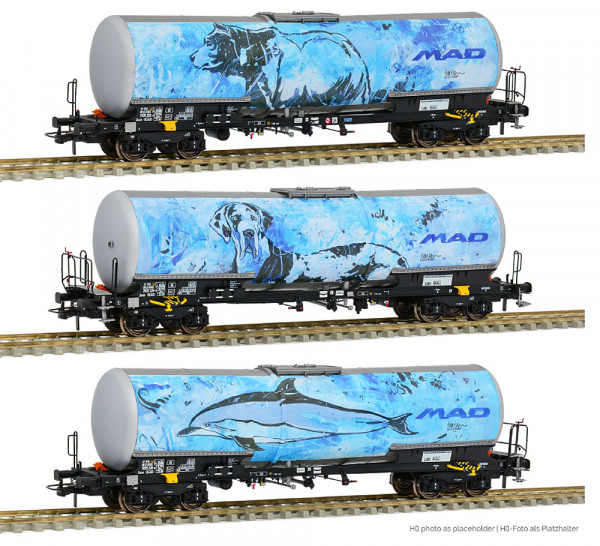 Sudexpress T783902 - BSAS Set 3-teilig Kesselwagen Zacns Ep.6, Zebra , Elephant , Panther