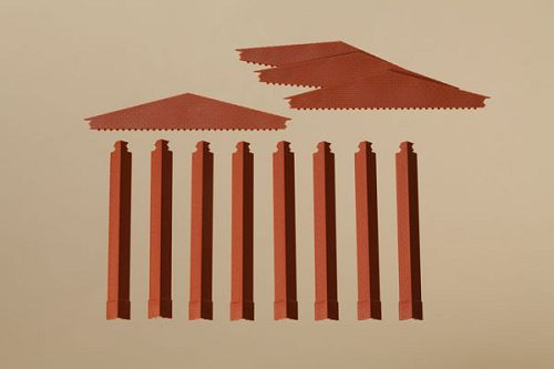 Auhagen 80400 - Giebel und Ecksäulen rot