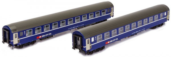 Kato K23010 - SBB RIC Schlafwagen Bcm 2-tlg. Set "Alpen-Express" blau Ep.5-6, inkl. Innebeleuchtung