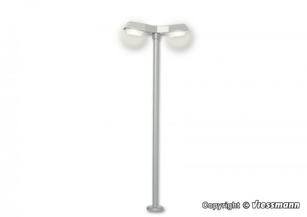 Viessmann 6097 - Straßenleuchte modern, doppelt, 2 LEDs weiß