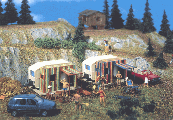Vollmer 45145 - CAMPINGWAGEN MIT VORZELT