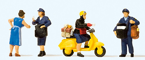 Preiser 10610 - Deutsche Bundespost Motorroller 4 teilig