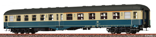 Brawa 58057 - DB Mitteleinstiegswagen 1./2.Klasse AByl411 oceanblau/beige Ep.4, DC + LED Innenbeleuc