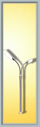 Viessmann 6495 - Peitschenleuchte doppelt, LED weiß Höhe: 54 mm