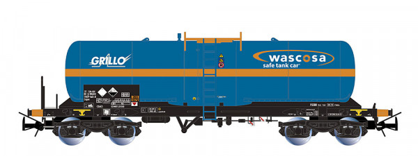 Rivarossi HR6698 - WASCOSA, 4-achs. Kesselwagen für den Transport von Schwefeldioxid, „GRILLO“, blau