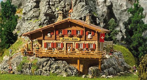 Faller 130329 - Hochgebirgshütte Moser Hütte patiniertes Modell