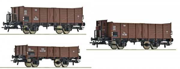 Roco 6600250 - ÖBB 3er Set offene Güterwagen ÖBB 34