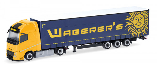Herpa 321808 Volvo FH Aero Globetrotter XL Lowlinergardinenplanen-Sattelzug "Waberer´s" (HU)