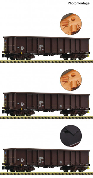Fleischmann 6660074 - ÖBB 3-tlg. Set offene Gueterwagen E E6