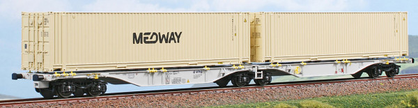 XT-Trains XT-2390001 - DB AG Containerwagen Sggmrss90`Ep. 6 der VTG, 2x Container "Medway"
