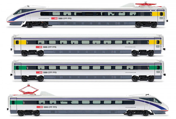 Rivarossi HR2964 - SBB Hochgeschwindigkeitszug mit Neigetechnik ETR 470 4-teilig Ep.5, Grundset