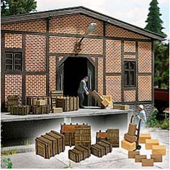 Busch 10260 - Holzkisten, Pakete und Sackkarren