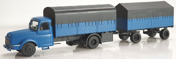 REE CB-106 - Willeme Pritsche Plane+Anhänge blau / grau