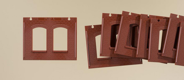Auhagen 80525 - Wände 2532C rot, je 46 x 37 mm
