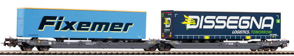 Piko 24605 - SBB Doppeltaschen Wagen T3000 der Hupac Ep. 6, beladen mit Aufliegern "Dissegna" + "Fix