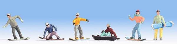 Noch 15826 - Snowboarder, 6 Figuren mit Snowboard