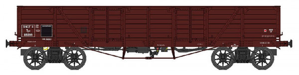 REE WB-787 - SNCF offener Güterwagen TP 4-achsig braun Ep. 3a