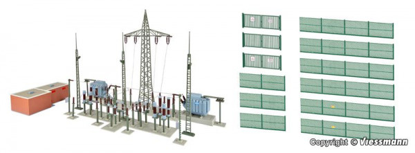 Kibri 39840 - Umspannwerk Unterwerk Baden-Baden mit Elektroblitzen, Funktionsbausatz