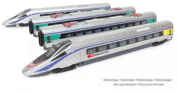 Arnold HN2470 - SBB Set elektr.Triebzug Rh ETR 610 "Cisalpino"4-tlg. Ep.6, zwei Triebköpfe, einer mi