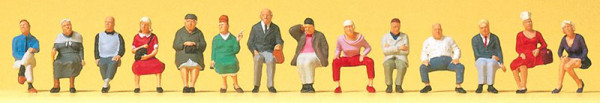 Preiser 10524 - Sitzende Reisende. 14 Figuren