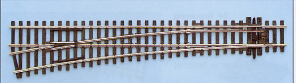 Peco SL89 - Code100 Weiche links 12*, großer Radius: 1524mm, nicht-leitendes Herzstück