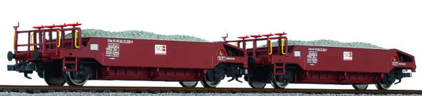 Liliput 230113 - SBB Set Schotterwagen 2-teilig braun Ep.6, mit Schotterladung